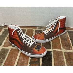 Vans Sk8-Hi Custom Culture Rockstar Guitar Strings Men‎ 13 Orange Shoes Sneakers